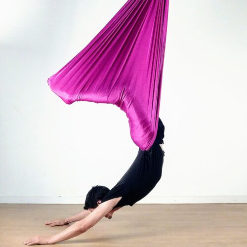 Aum Active Aerial Yoga Hammock - Durable Aerial Silk with Extension Straps,  Carabiners, and Pose Guide - Aerial Silks for Home, Antigravity Yoga